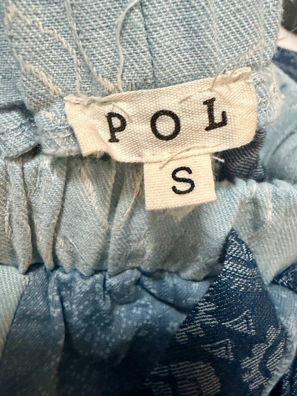 POL Pale Blue Joggers with Navy Patterned Panel - Picture 4 of 10